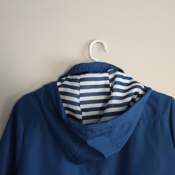 Northern Reflections Women's M Blue Hooded Full Zip Lined Rain Coat Jacket - Picture 9 of 16